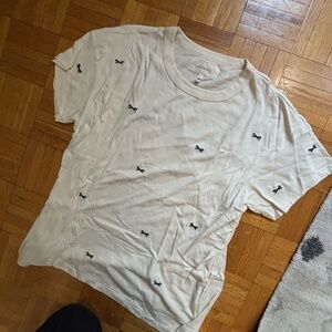 THE GREAT. tshirt white with embroidered bows